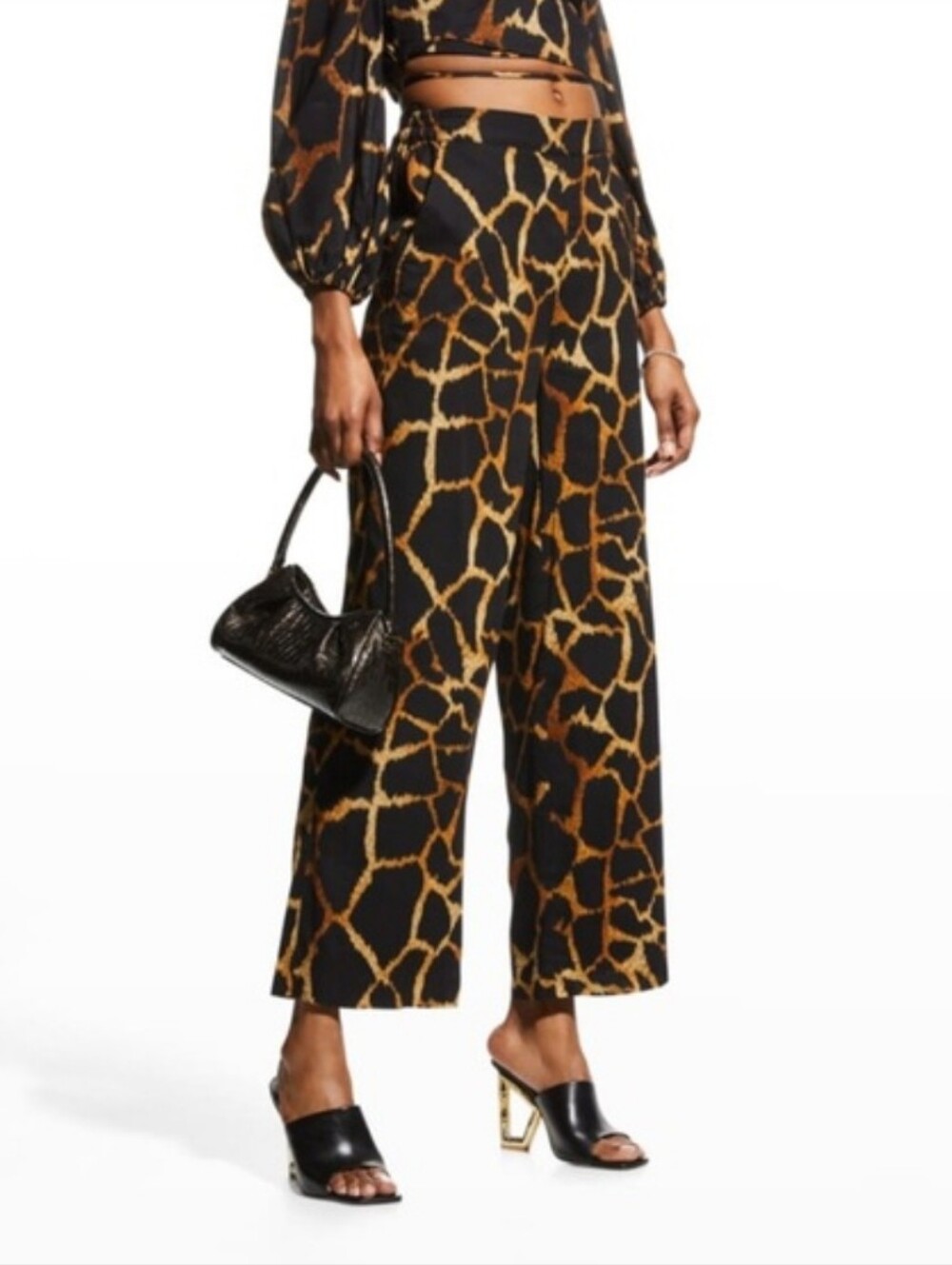 Milly Marlowe Giraffe-Print Linen Pants